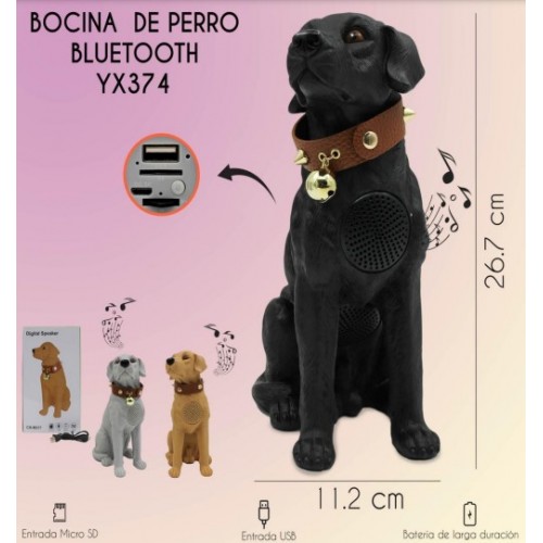 BOCINA BLUETOOTH EN FORMA DE PERRO)FM,USB.MICRO SD YX374