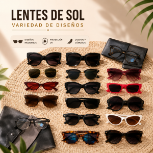 Lentes de sol con diseños variados por mayoreo