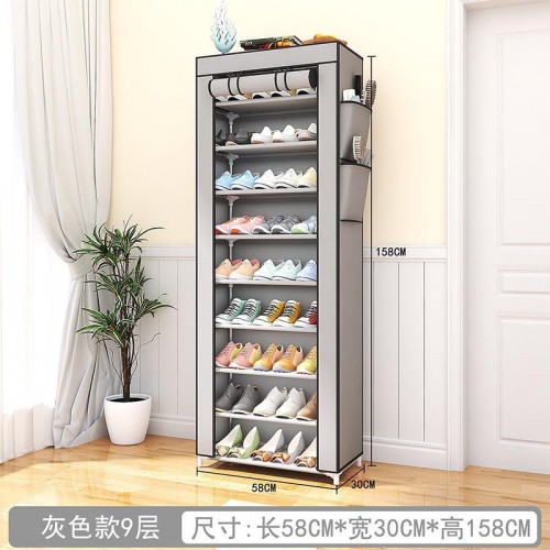 Zapatera organizadora de 8 niveles con funda y estructura tubular almacenamiento vertical mayoreo YZ-8