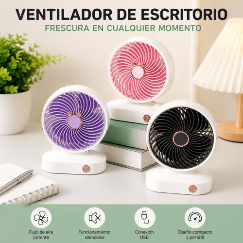  Ventilador con carga USB Mayoreo