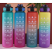 Botella deportiva de 1 litro colores degradados y frases motivacionales con marcadores de tiempo para el control de hidratación diaria. Venta por mayoreo ZE-0740