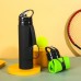 Botella de agua plegable de silicona con asa, para correr, deportes, viajes, portátil. Colores variados. Venta por mayoreo ZE-1132