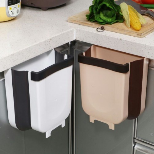 Bote de basura plegable de plástico para cocina, colgante y compacto. Ideal para ahorrar espacio y mantener tu área limpia. Venta al por mayor ZE-1722