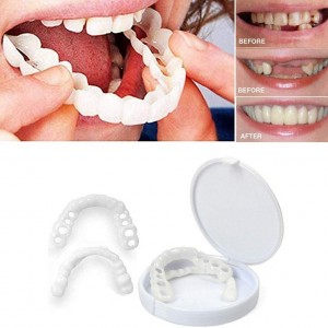 Carillas dentales removibles tipo Snap On Smile que mejoran la estética de la sonrisa al instante. Uso temporal y estético. Venta al por mayor ZE-2042