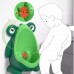 Urinario de pared con diseño de rana, ideal para entrenamiento infantil. Fácil de limpiar, con ventosas y hélice giratoria. Venta al por mayor ZE-2088