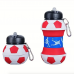 Botella de agua deportiva plegable de silicona con diseño de balón de fútbol, práctica y divertida. Ideal para niños, deportistas y fanáticos del futbol. Venta por mayoreo ZE-2880