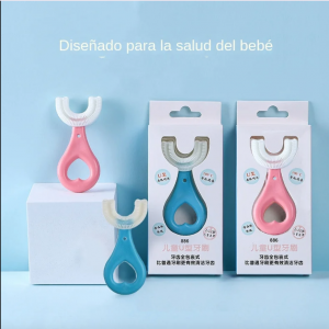 Cepillo de dientes infantil en forma de U de silicona suave. Venta al por mayor ZE-592