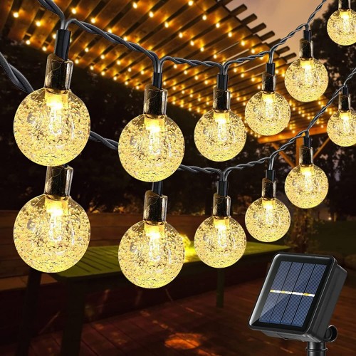 Serie luz led solar de burbuja color cálido impermeable de 5 metros con 20 luces ZFM-0072-A