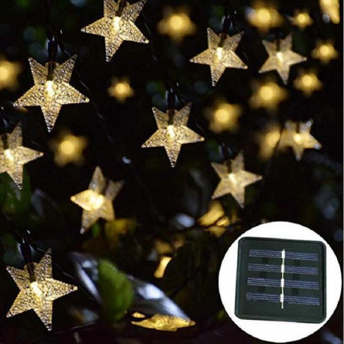 Serie luz led solar de estrellas de color blanco cálido ZFM-0074-A