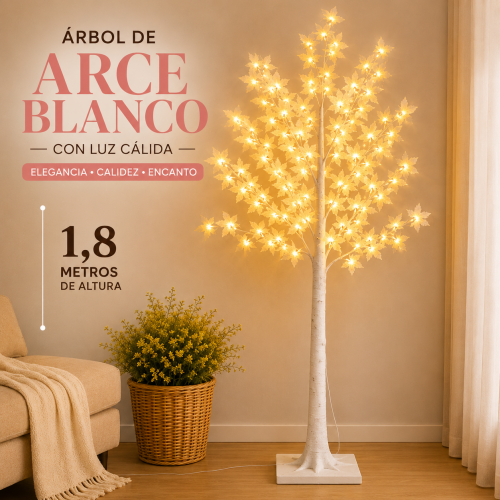Árbol decorativo de arce blanco de 1.8 metros con luz cálida. Venta por mayoreo Árbol decorativo de arce blanco de 1.8 metros con luz cálida. Venta por mayoreo
