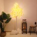árbol decorativo blanco 180cm con luces led cálidas para interiores y eventos, elegante diseño con mariposas, modelo zfm-0088, venta por mayoreo