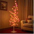 Árbol de luz LED decorativo con flores moradas y rosas, 1.8 metros, ideal para interiores y eventos, venta por mayoreo zfm-0091-1