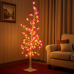 Árbol de luz LED decorativo con flores moradas y rosas, 1.8 metros, ideal para interiores y eventos, venta por mayoreo zfm-0091-1