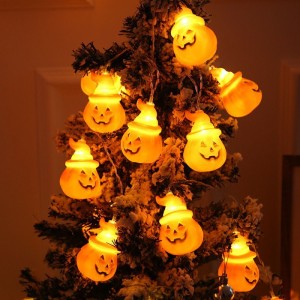 Guirnalda calabazas LED 2m con 10 luces USB para Halloween. Venta por mayoreo ZFM-0102