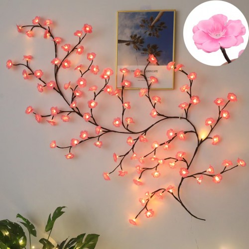 Guirnalda decorativa de flores de cerezo con 75 luces LED, longitud de 1.5 m, conexión USB y control remoto. Venta por mayoreo