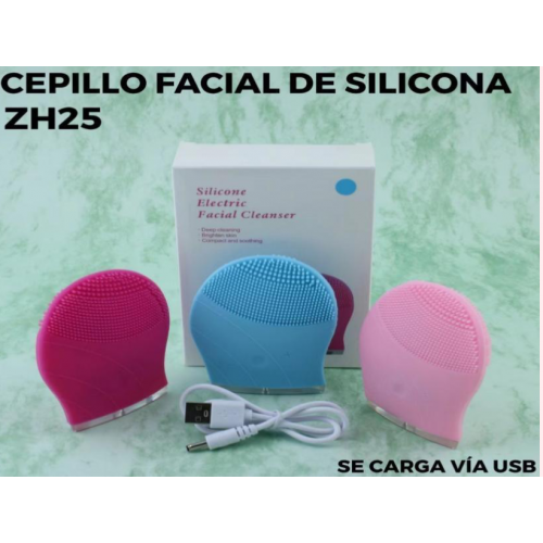 Limpiador facial de silicona, cepillo facial para skincare. Recargable USB. Venta por Mayoreo ZH25