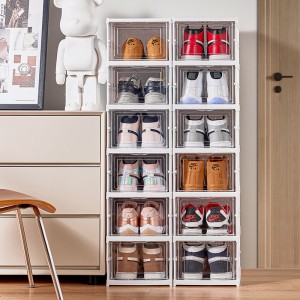 Organizador de zapatos apilable con puerta frontal transparente – Caja para calzado – Venta por mayoreo ZH272