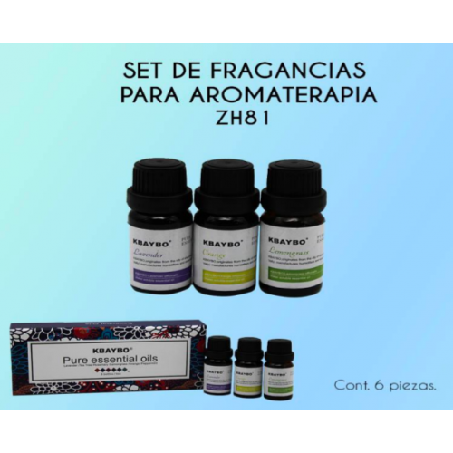 Estuche de esencias aromáticas de 6 piezas de 10ML varios aromas