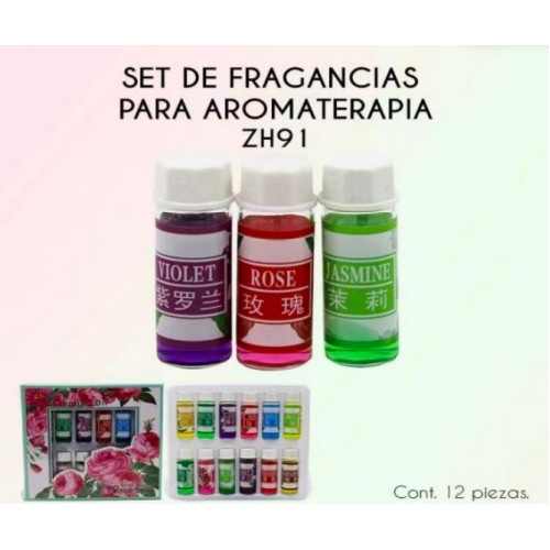 Set esencia para aromaterapia cont. 12pz de 5ml ZH91 