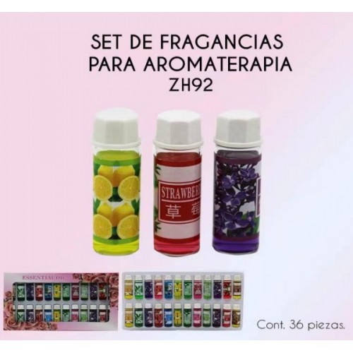 Set esencia para aromaterapia cont. 24pz de 5ml ZH92