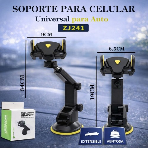 Soporte Universal para Celular con Brazo Extensible para Auto por Mayoreo ZJ241