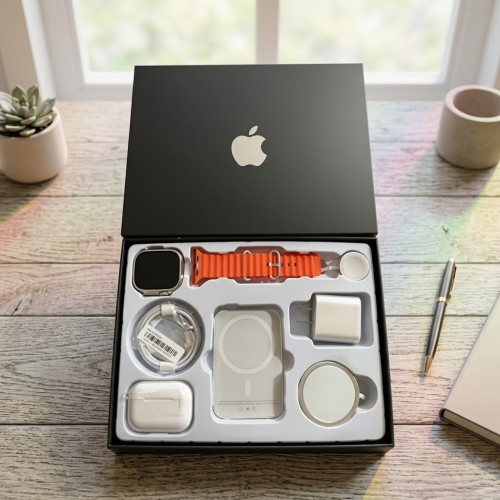 Reloj inteligente con pantalla cuadrada, correa intercambiable y accesorios incluidos, ideal para complementar el uso cotidiano. Venta por mayoreo