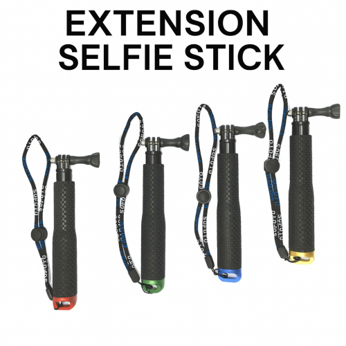 Palo de extensión para cámaras deportivas tipo GoPro y similares. Fabricado con mango antideslizante, correa ajustable para mayor seguridad y conexión universal venta al por mayor ZP65