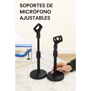 Soporte de micrófono de mesa con altura ajustable y base estable. Ideal para grabaciones, transmisiones en vivo, conferencias y uso en estudios caseros venta al por mayor ZP85