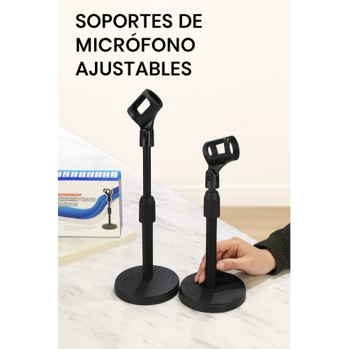 Soporte de micrófono de mesa con altura ajustable y base estable. Ideal para grabaciones, transmisiones en vivo, conferencias y uso en estudios caseros venta al por mayor ZP85