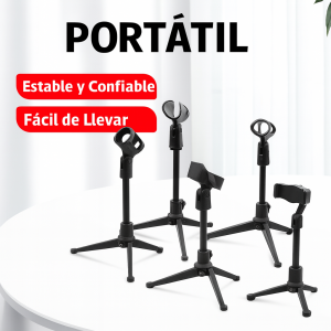 Soporte portátil y ajustable para micrófono, ideal para escritorio, grabaciones, transmisiones en vivo, podcasts y karaoke. vena al por mayor ZP98