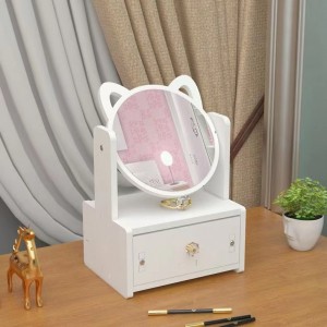 Espejo de tocador con cajón organizador y orejas decorativas – Modelo ZY5002 – Venta por mayoreo