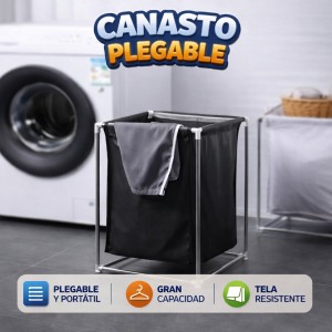 Canasto Plegable para Ropa con Estructura Metálica y Bolsa de Tela Mayoreo ZYL-9610