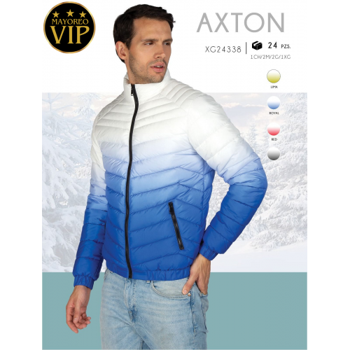 Chamarra acolchada térmica degradada para hombre Con Forro de Peluche.   Gorro desmontable.  Venta al por mayor XG24338 