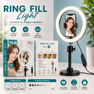 Aro de Luz LED 12" con Soporte para Smartphone