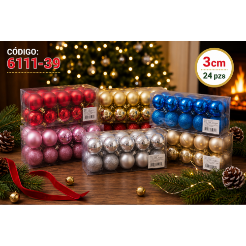 Set de esferas pequeñas en colores surtidos y acabados brillantes, mate y con diamantina. Ideales para decorar árboles de Navidad, coronas, guirnaldas, centros de mesa y manualidades. Set de esferas pequeñas en colores surtidos y acabados brillantes, mate y con diamantina. Ideales para decorar árboles de Navidad, coronas, guirnaldas, centros de mesa y manualidades.