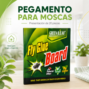 Pegamento para moscas Fly Glue Board en presentación de 20 piezas, ideal para comercialización en tiendas, negocios y distribuidores. Venta por mayoreo