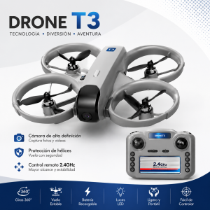 Dron T3 con Doble Cámara HD y Control con Pantalla