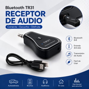 Receptor y Emisor Bluetooth TR31 con AUX y USB