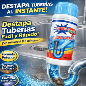 Agente destapacaños de 110g ideal para limpieza y mantenimiento de tuberías en el hogar. Presentación práctica. Venta por mayoreo gdst778