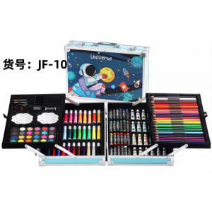 Set de arte de 145 piezas con maletín. Incluye colores, crayones, plumones y acuarelas. Ideal para niños. Venta por mayoreo
