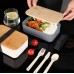 Lunch Box de tapa de Madera con cubiertos MJ103