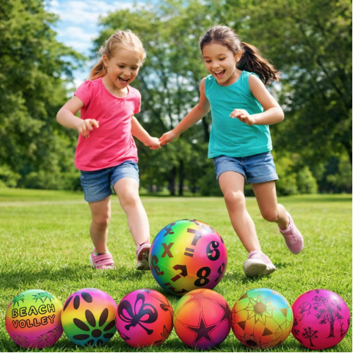 Pelota impresa a color con diseños llamativos y colores vibrantes. Ideales para niños, juegos recreativos, fiestas y venta por mayoreo. Modelo pelota-015.