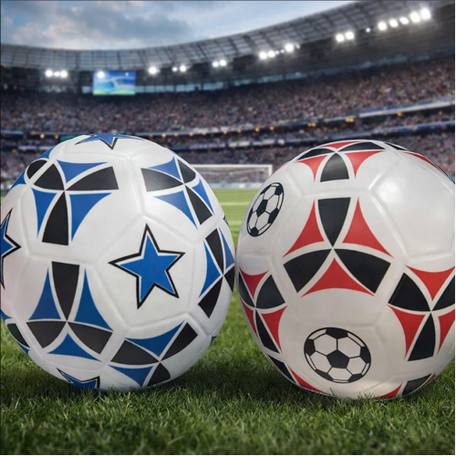Pelota de fútbol número 5 con diseño de estrellas. Ideal para uso recreativo, escolar y deportivo. Mundial 2026. Venta por mayoreo pelota-330.
