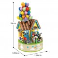 Caja musical creativa armable,  con casa y globos de colores, juguete de construcción decorativo, regalo original para niños y adultos amantes de lo creativo TOY862