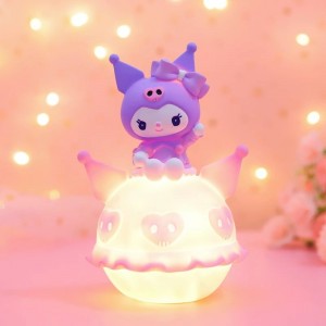 Lámpara nocturna Kuromi LED con luz cálida decorativa para recámara, diseño kawaii ideal para niñas, venta al por mayor yqd-124-F