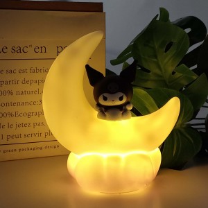 Lámpara de luna kuromi  decorativa con luz cálida, diseño infantil, ideal para regalo o habitación, venta por mayoreo yqd-124-I