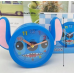 Reloj de mesa diseño Stitch azul con orejas decorativas, ideal para dormitorio o escritorio, mayoreo 0647 